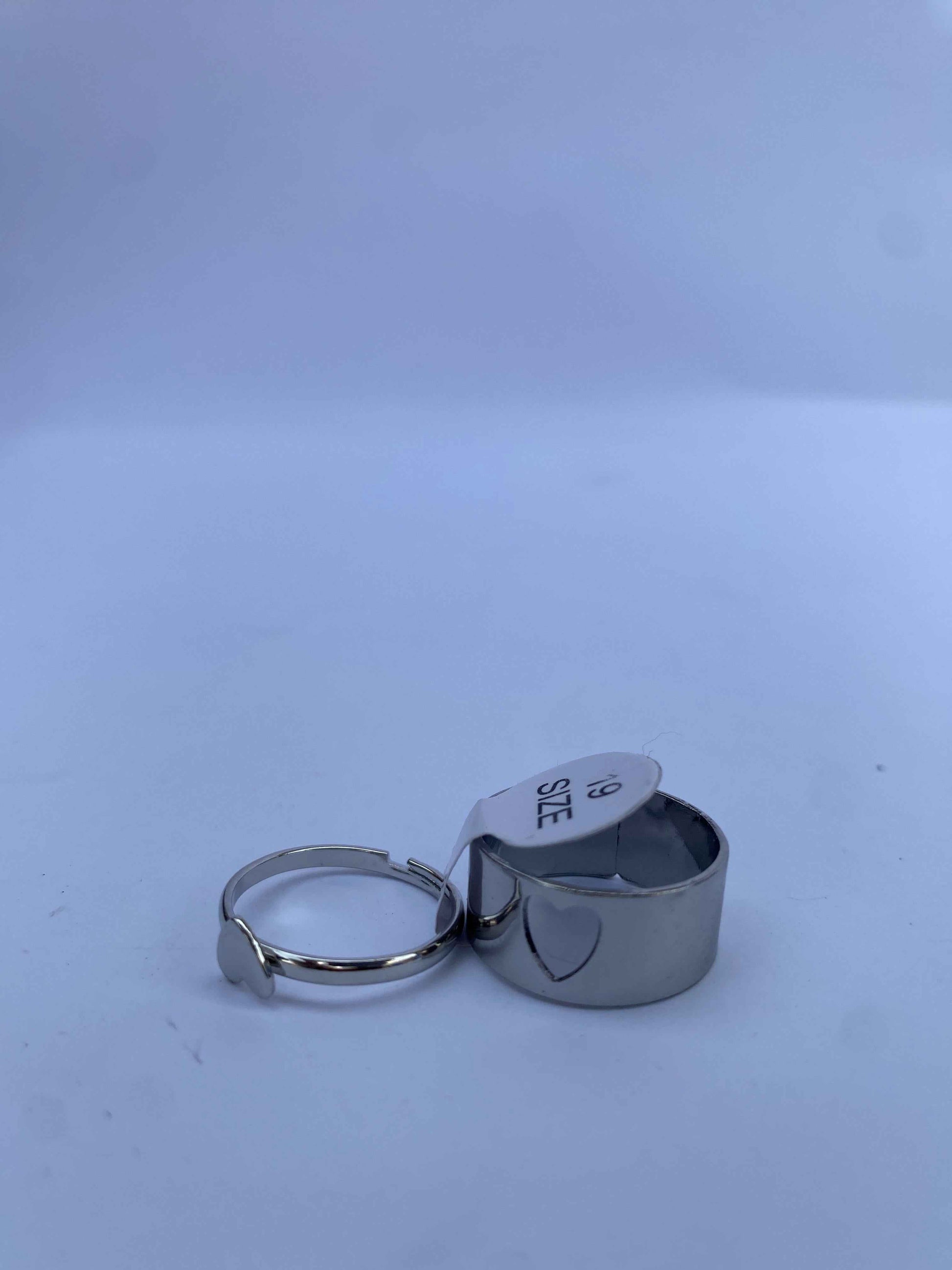 5 Silver Couple Ring Set – Matching Engraved Bands with Modern Symbol Designs