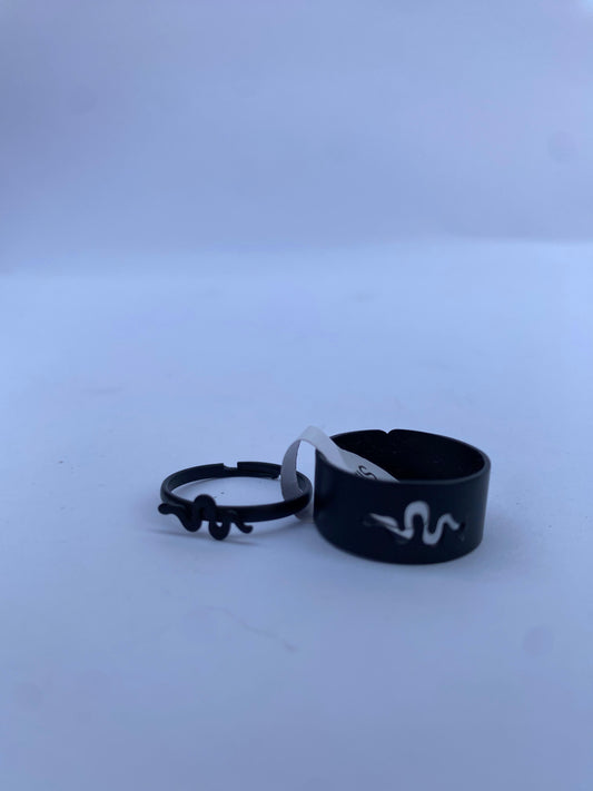 5 Matching Stainless Steel Couple Ring Set – Unique Symbolic Designs in Silver & Black