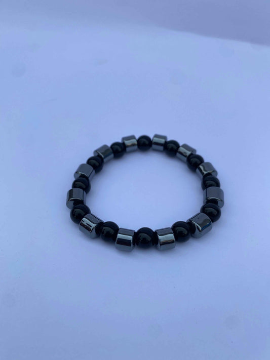 Black Hematite Beaded Bracelet – Magnetic Therapy & Style