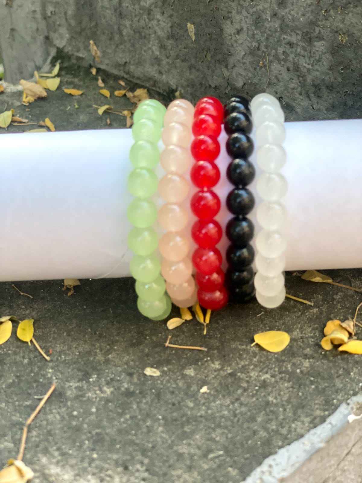Colorful Natural Stone Beaded Bracelets – Handmade