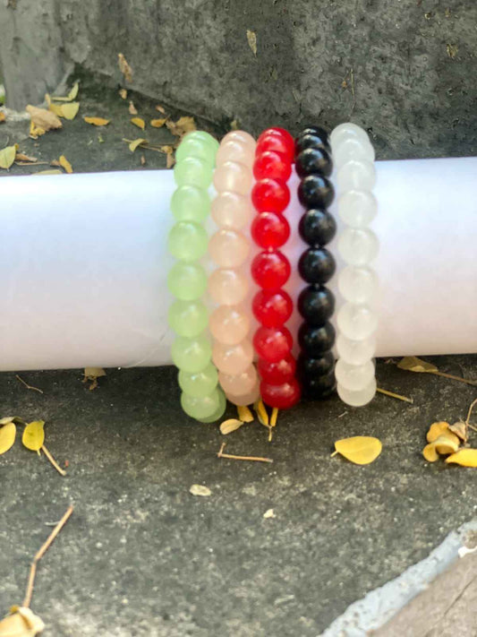 Colorful Natural Stone Beaded Bracelets – Handmade