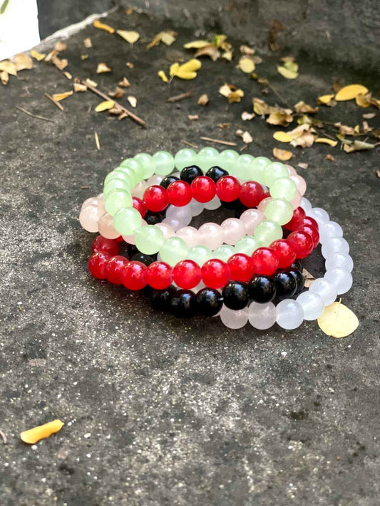 Colorful Natural Stone Beaded Bracelets – Handmade