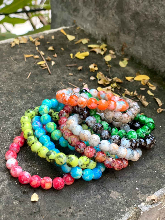 Colorful Marble Beaded Bracelets - Vibrant Natural Stone Jewelry