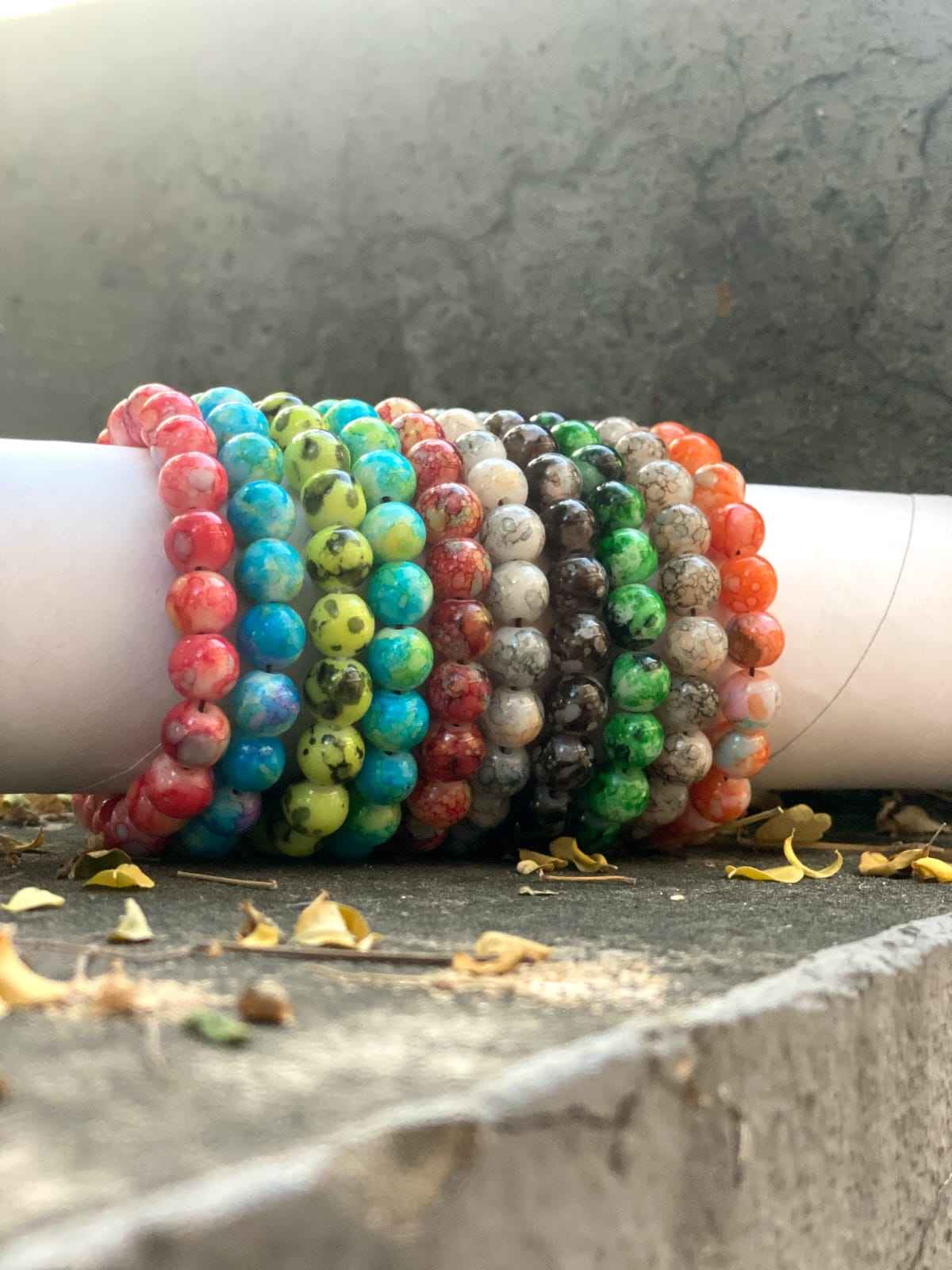Colorful Marble Beaded Bracelets - Vibrant Natural Stone Jewelry