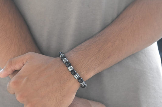 Black Hematite Beaded Bracelet – Magnetic Therapy & Style