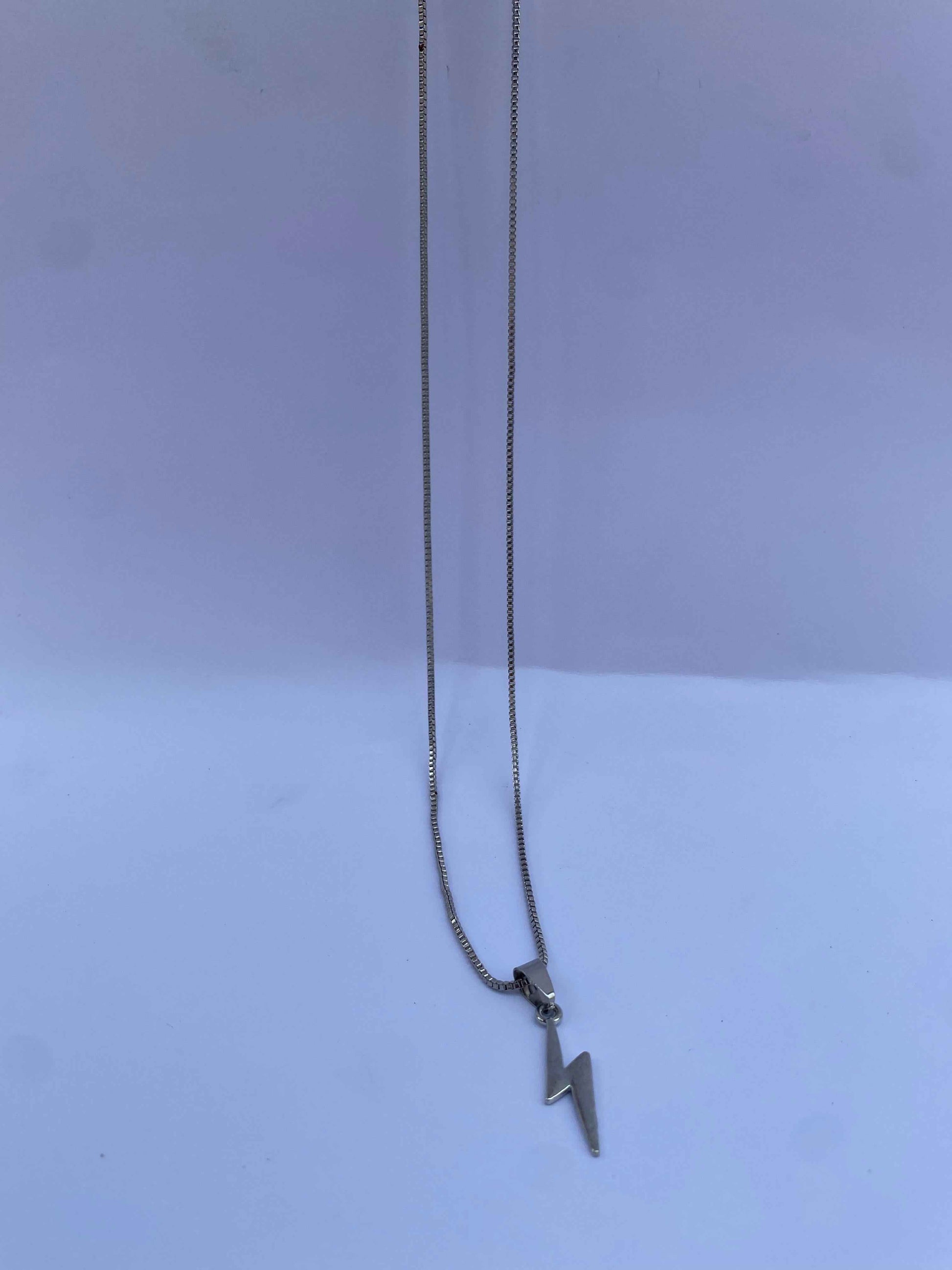 Lightning Bolt Pendant Necklace – Silver & Black Chains for Men & Women | Minimalist & Bold Styles