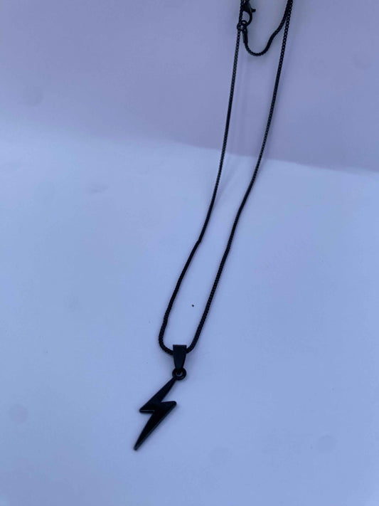 Lightning Bolt Pendant Necklace – Silver & Black Chains for Men & Women | Minimalist & Bold Styles