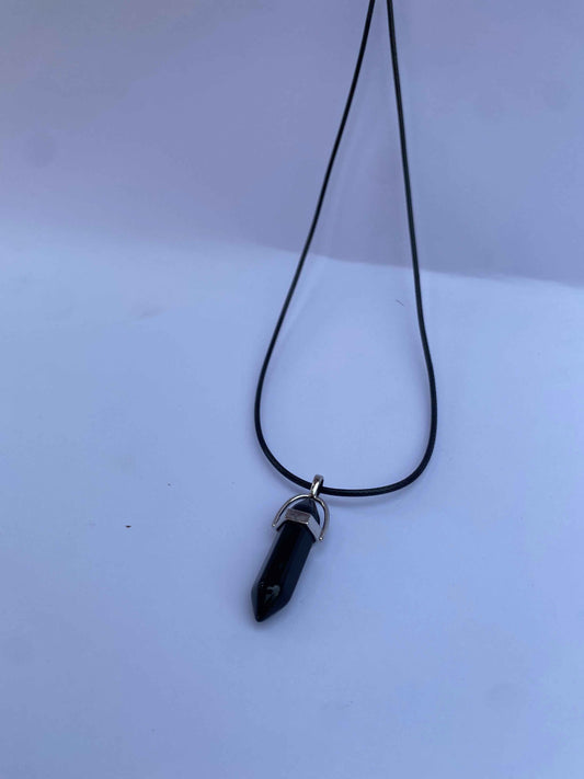 Crystal Point Necklaces | Clear Quartz & Black Onyx/Tourmaline Pendants